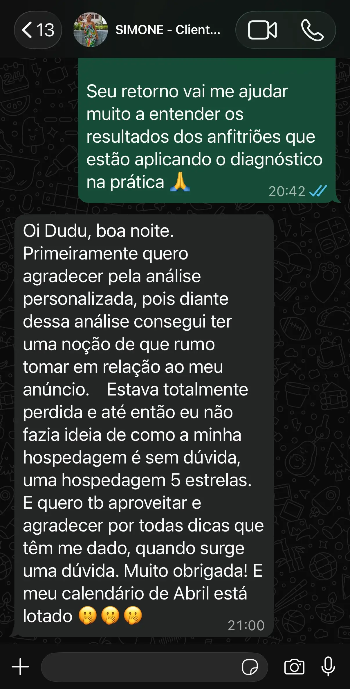 Depoimento real de anfitrião — aumento de ocupação