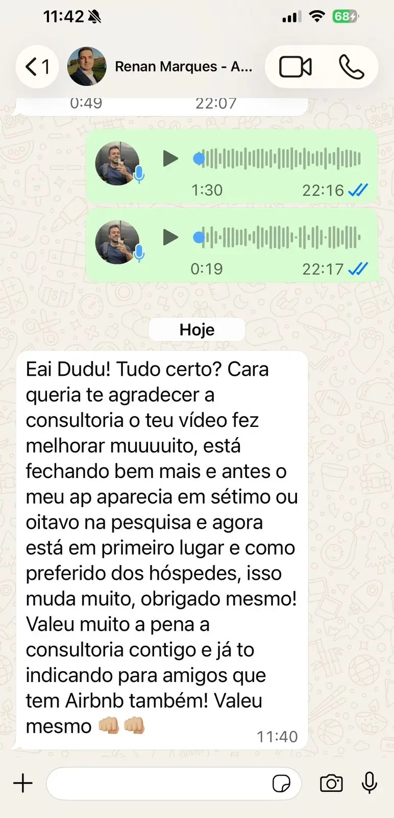 Depoimento real de aluno — melhora no anúncio