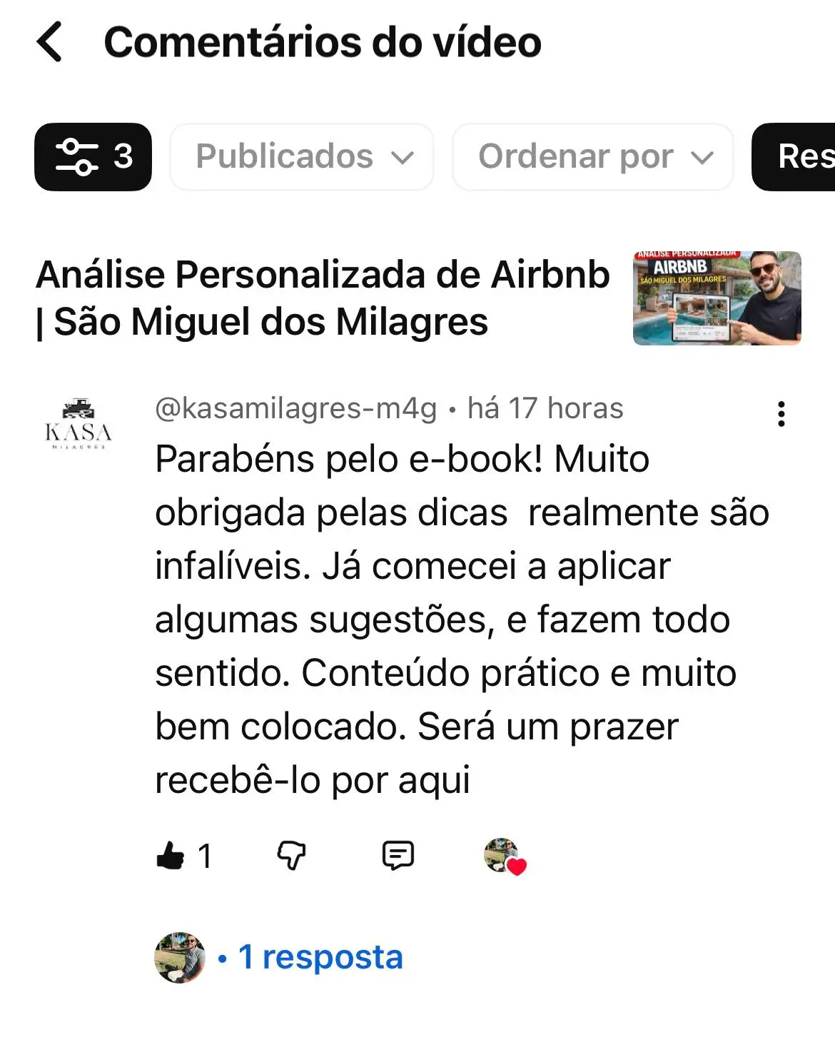 Depoimento real — Airbnb Milagres